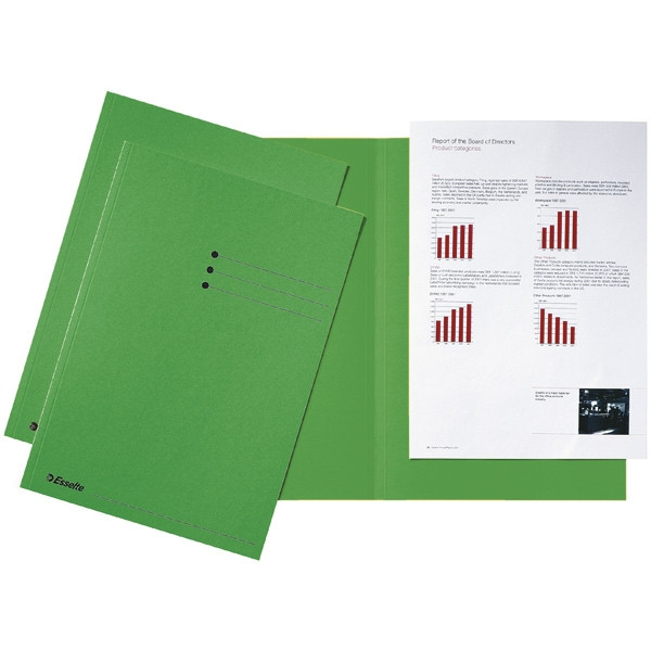 Esselte chemise carton avec bords égaux et indexage A4 (100 chemises) - vert 203608 - 1