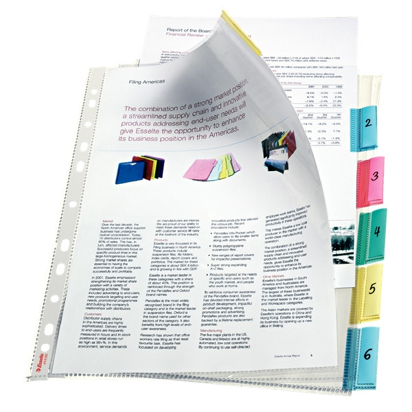 Esselte premium index pochette-intercalaire avec 6 onglets 203227 - 1