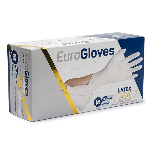 Eurogloves gants en latex taille M non-poudré (100 pièces) - blanc SME00041 - 1