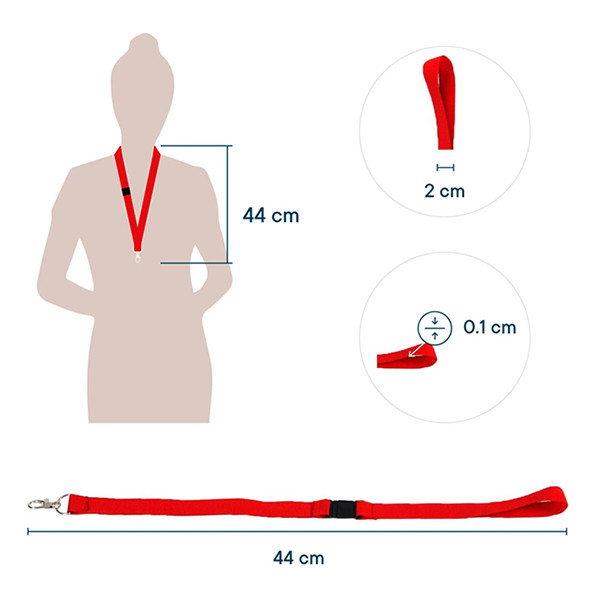 Europel lacet avec mousqueton (10 pièces) - rouge 226967 - 3