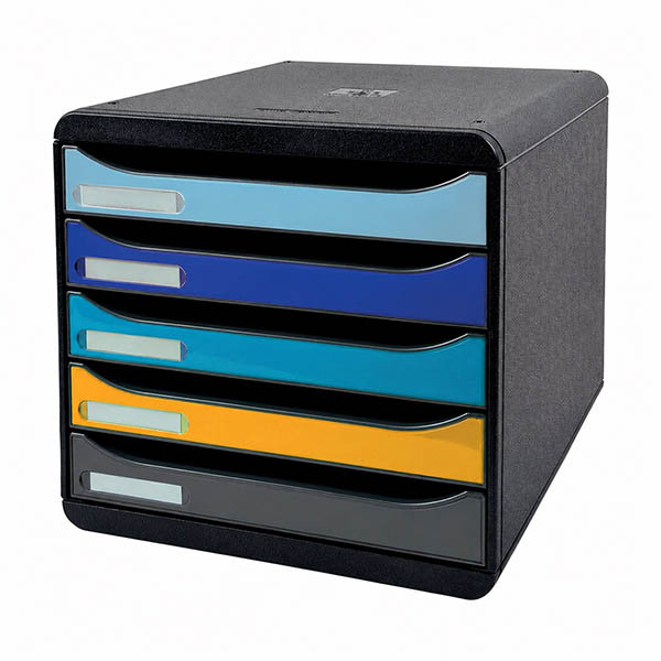 Exacompta Bee Blue Plus module de classement (5 tiroirs) - couleurs assorties 404099 - 1