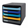 Exacompta Bee Blue Plus module de classement (5 tiroirs) - couleurs assorties 404099 - 1