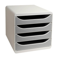 Exacompta Big Box Classic bloc de tiroirs (4 tiroirs) - gris 404690