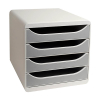 Exacompta Big Box Classic bloc de tiroirs (4 tiroirs) - gris 404690 - 1