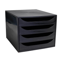 Exacompta Ecobox Ecoblack blocs de tiroirs (4 tiroirs) - noir 404691