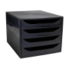 Exacompta Ecobox Ecoblack blocs de tiroirs (4 tiroirs) - noir 404691 - 1