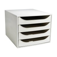 Exacompta Ecobox Office bloc de tiroirs (4 tiroirs) - gris 404693