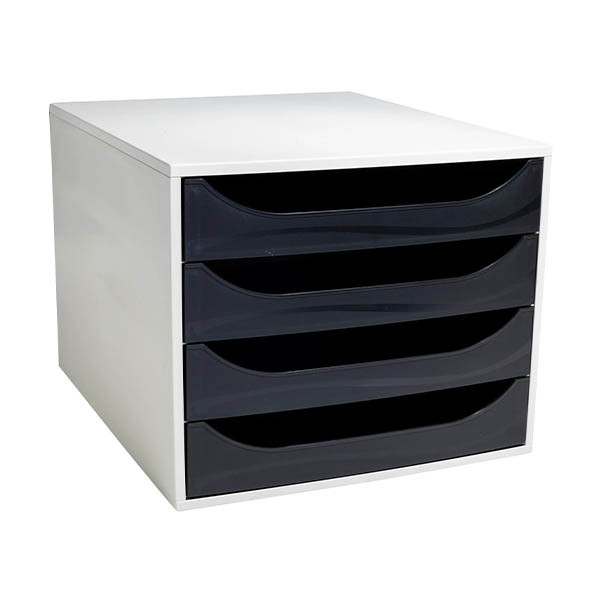 Exacompta Ecobox Office bloc de tiroirs (4 tiroirs) - noir 404692 - 1