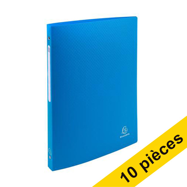 Offre : 10x Exacompta classeur à 4 anneaux en O (15 mm) - bleu 404467 - 1