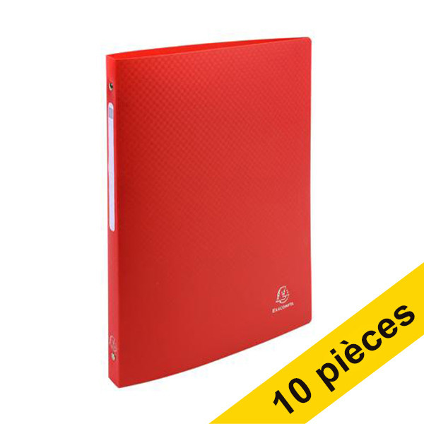 Offre : 10x Exacompta classeur à 4 anneaux en O (15 mm) - rouge 404469 - 1