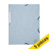 Offre : 5x Exacompta farde à élastique en carton lustré A4 - gris tourterelle