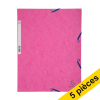 Offre : 5x Exacompta farde à élastique en carton lustré A4 - rose 404049 - 1