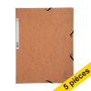 Offre : 5x Exacompta farde à élastique en carton lustré A4 - tabac 404050 - 1