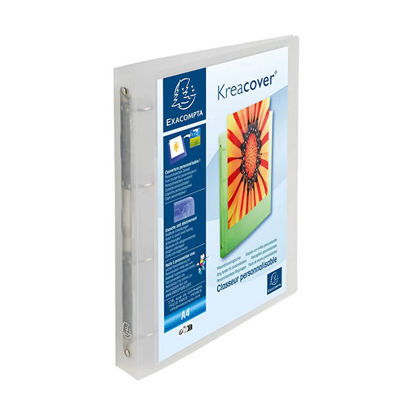 Exacompta Panorama classeur à anneaux avec 4 anneaux en forme de D 30 mm - transparent 404651 - 1