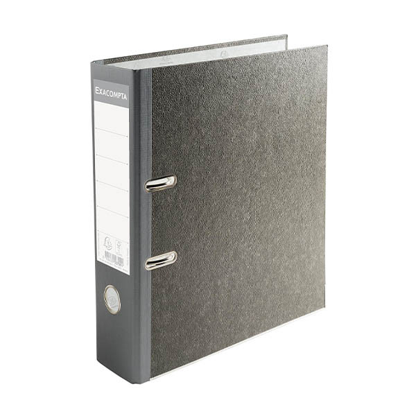 Exacompta Prem'Touch classeur A4 carton 80 mm - noir marbré 404484 - 1