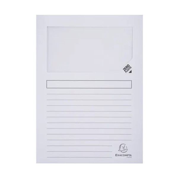 Exacompta chemise à fenêtre A4 (100 pièces) - blanc 404437 - 1