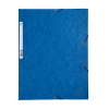 Exacompta farde à élastique A4 à 3 rabats en carton lustré A4 - bleu 404018 - 1