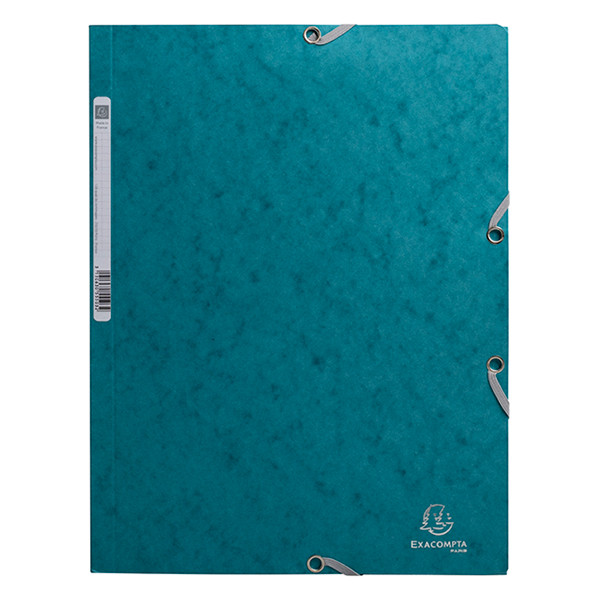 Exacompta farde à élastique en carton lustré A4 - bleu pacifique 404159 - 1