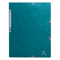 Exacompta farde à élastique en carton lustré A4 - bleu pacifique 404159