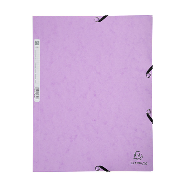 Exacompta farde à élastique en carton lustré A4 - mauve 404037 - 1