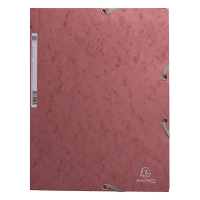 Exacompta farde à élastique en carton lustré A4 - vieux rose 404162