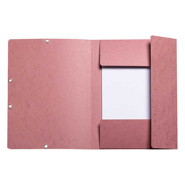 Exacompta farde à élastique en carton lustré A4 - vieux rose 404162 - 2