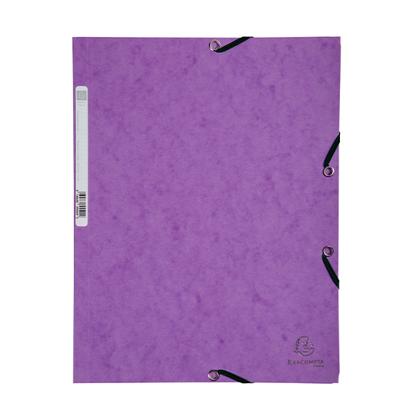 Exacompta farde à élastique en carton lustré A4 - violet 404023 - 1
