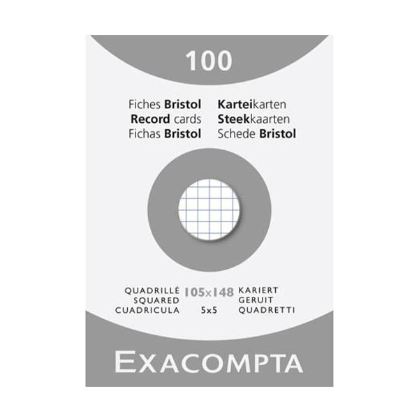 Exacompta fiche Bristol quadrillée 105 x 148 mm (100 pièces) 404623 - 1