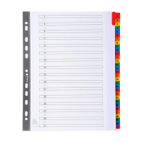 Exacompta intercalaires en carton A4+ avec 31 onglets colorés (11 trous) - blanc 404668