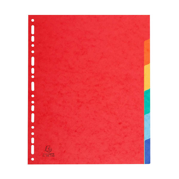Exacompta intercalaires en carton A4+ colorés avec 6 onglets (11 trous) 404663 - 1