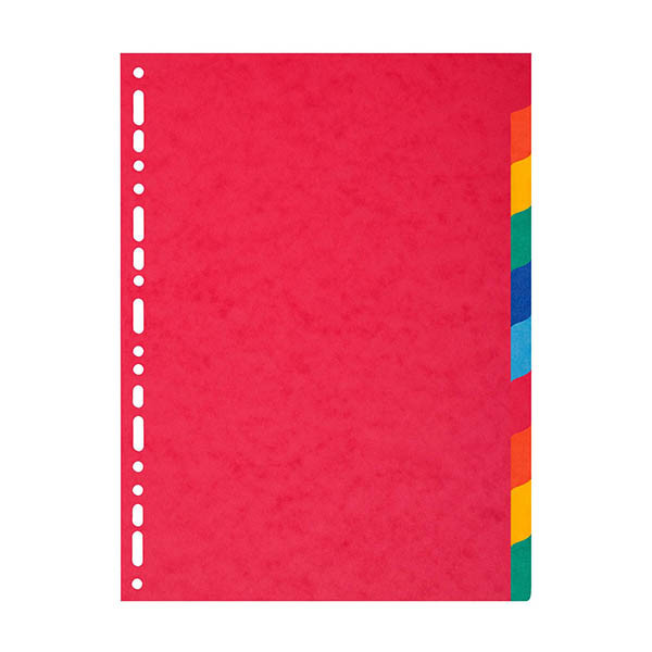 Exacompta intercalaires en carton A4 colorés avec 10 onglets (11 trous) 404662 - 1