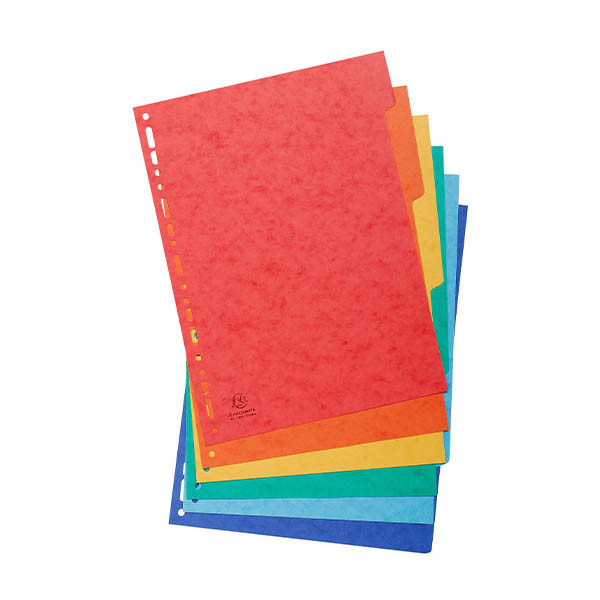 Exacompta intercalaires en carton A4 colorés avec 6 onglets (11 trous) 404659 - 1