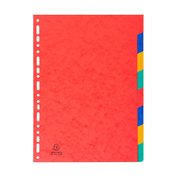 Exacompta intercalaires en carton A4 colorés avec 8 onglets (11 trous) 404660 - 1