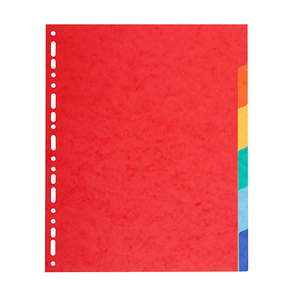 Exacompta intercalaires en carton recyclé A4+ avec 6 onglets (11 trous) - coloré 404525 - 1
