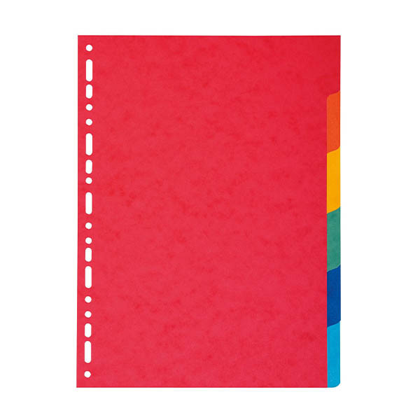 Exacompta intercalaires en carton recyclé A4 avec 6 onglets (11 trous) - coloré 404523 - 1