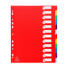 Exacompta intercalaires en plastique A4+ colorés avec 12 onglets (11 trous) 404521 - 1