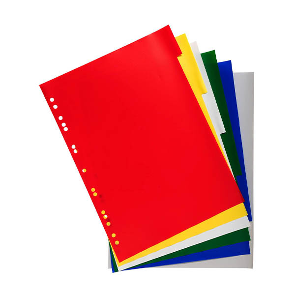 Exacompta intercalaires en plastique A4 colorés avec 6 onglets (11 trous) 404520 - 1