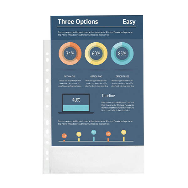 Exacompta pochette perforée A4 11 trous 38 microns (100 pièces) - transparent 404488 - 1