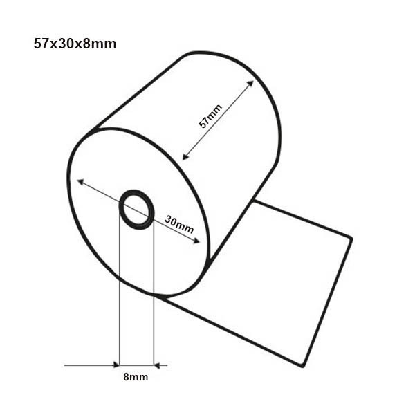 Exacompta rouleau de caisse 57x30x8 thermo (20 pièces) - blanc 407293 - 2