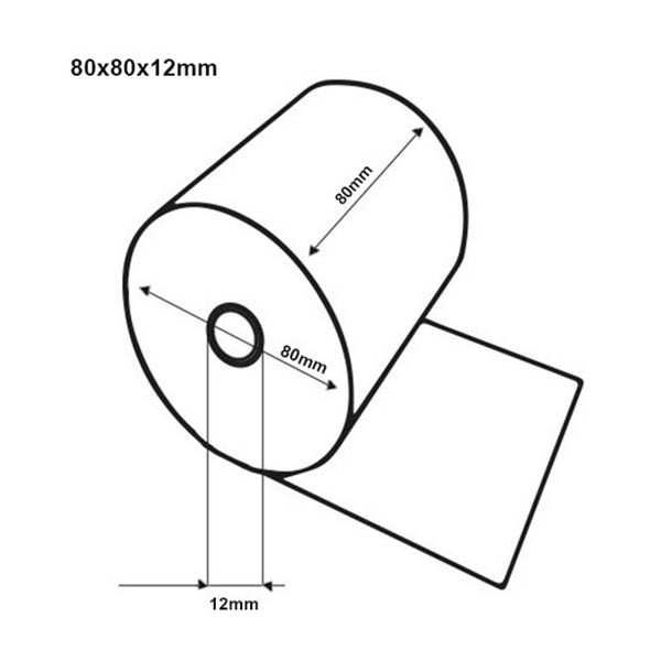 Exacompta rouleau de caisse 80x80x12 thermo (5 pièces) - blanc 407291 - 2