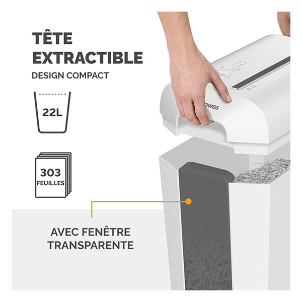 Fellowes Powershred LX65 déchiqueteuse - blanc 213005 - 6