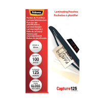 Fellowes pochette de plastification 54 x 86 mm 2 x 125 microns (100 pièces) - brillant 207209