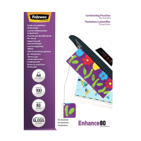 Fellowes pochette de plastification A4 avec perforation 2 x 80 microns (10 pièces) - brillant 207219