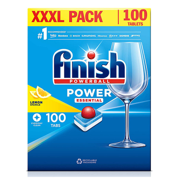 Finish Power All-in-1 Essential tablettes pour lave-vaisselle citron (100 lavages) SFI01048 - 1