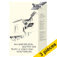 Offre : 3x Folia bloc de croquis A4 50 feuilles (120 g/m²) - blanc