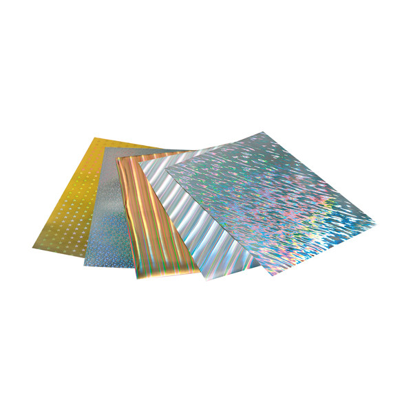 Folia carton holographique 50 x 70 cm (5 feuilles) 222120 - 1