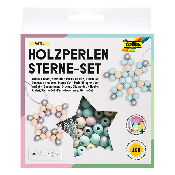 Folia ensemble de perles étoile pastel 222309 - 1