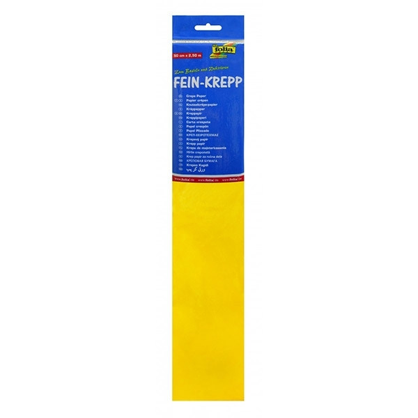 Folia papier crépon 250 x 50 cm - jaune 222062 - 1