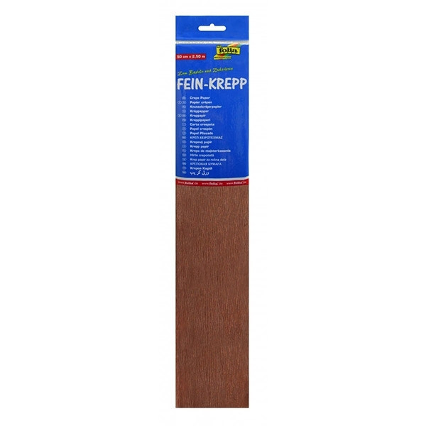 Folia papier crépon 250 x 50 cm - marron 222082 - 1