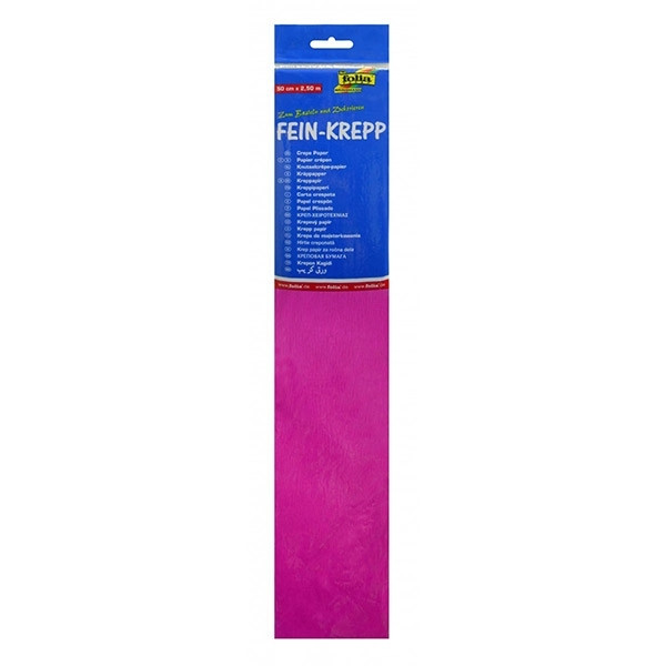 Folia papier crépon 250 x 50 cm - rose foncé 222080 - 1